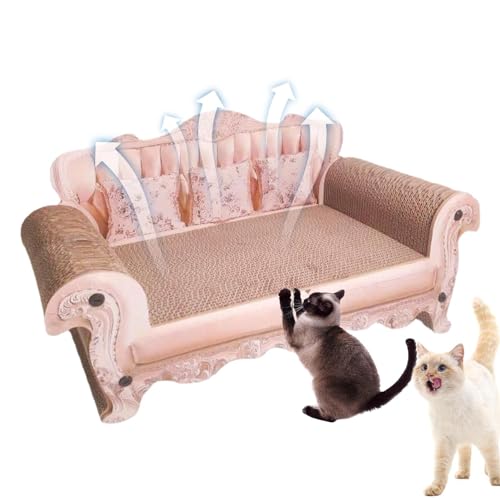 Katzenbett aus Karton, 60 x 24 cm, Kratzbaumkissen in Sofa-Form, Wohnzimmerbett mit Kratzbrett für Katzen, aus Karton, Rosa für Katzen im Innenbereich Katzenbett aus Karton, 60 x 24 cm, Kratzbaumkissen in Sofa-Form, Wohnzimmerbett mit Kratzbrett für Katzen, aus Karton, Rosa für Katzen im Innenbereich von Genérico