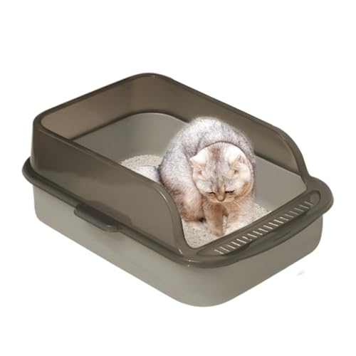 Katzenstreu Auslaufsichere Katzentoilette Unbedeckte Katzentoilette Offene Hygiene Katzentoilette Leicht zu reinigen Katzentoilette mit Fassade für Zuhause, Innen, Tiere D von Generico