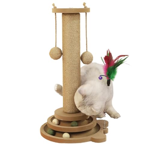 Kratzbaum für Katzen, Struktur zum Schärfen von Nägeln, multifunktionales interaktives Aktivitätszentrum mit Kugel und Strecke für Spiele im Innenbereich Kratzbaum für Katzen, Struktur zum Schärfen von Nägeln, multifunktionales interaktives Aktivitätszentrum mit Kugel und Strecke für Spiele im Innenbereich von Genérico