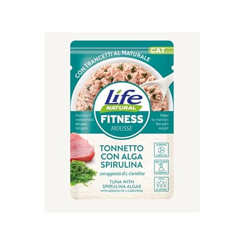 Life Cat | Nassfutter für Katzen | Mousse-Sorte | verschiedene Geschmacksrichtungen und Eigenschaften | 10 x 70 g | (10 x 70 g, Thunfisch mit Spirulina Fitness) von Genérico