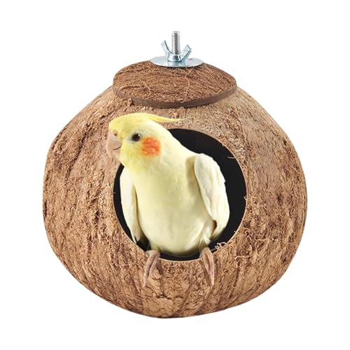 Nisthaus für Vögel, Coco Shell Bird House – Natural Coco Husk Birds Ruhehaus | Budgerigar Lebensraumdekoration für Tierliebhaber für Garten, Balkon, Wohnzimmer von Genérico