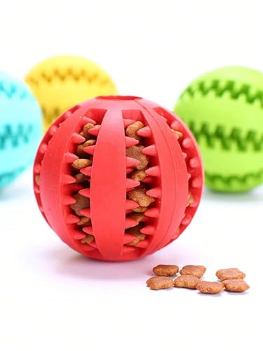 Petflow Ball aus Naturkautschuk für Hunde, langlebig und lustig, zahnreinigend, interaktives Spielzeug, ideal für Futternapf, Kong Hund, Hundebälle (5 cm), Größe M von Genérico