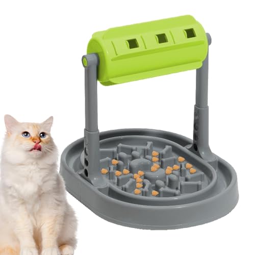 Puzzle-Futterstation für Katzen, einstellbar, langsamer Rollenfutterspender für Haustiere, interaktives Puzzlespielzeug, langsames Füttern, für Hundetraining, Katzen und Mäuse von Genérico