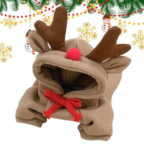 Rentier-Hundeanzug – Weihnachtskostüm für Hunde, festlich, niedliche Rentier-Kleidung | Weihnachts-Hundeanzug, Kapuzenpullover für Rentierhund, Weihnachtskostüm für kleine Hunde, T von Genérico