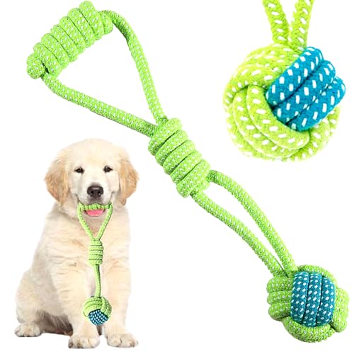 Strapazierfähiges Seil mit Kugel, 40 cm, geeignet für mittelgroße und große Hunde, Beißen, Training, Reinigung von Zähnen, Spiel für Hunde, Hunde, Zugverstärkung Zahnfleisch von Generico