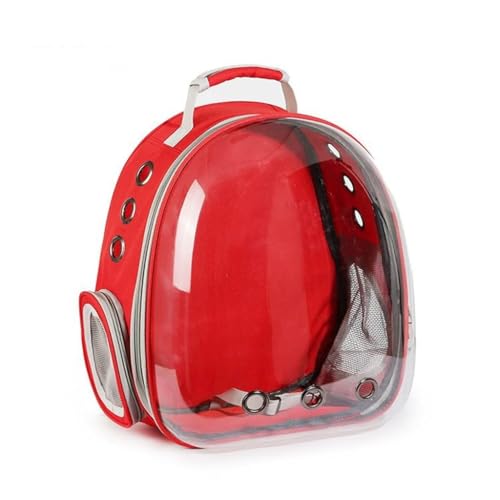 Tragetasche für Katzen, Rucksack für Hunde, Blasenrucksack für Haustiere, für kleine Katzen, Welpen, Hunde, transparente Kapseltasche (rot mit seitlichem Eingang) von Genérico