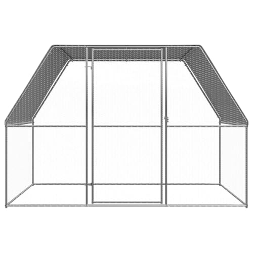 Wenjingqi-155889 Hühnerstall, verzinkt, silberfarben und grau, 3 x 2 x 2 m von Genérico