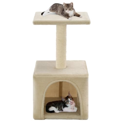 Wenjingqi-170539 Kratzbaum für Katzen, mit Sisalstange, 55 cm, Beige von Genérico