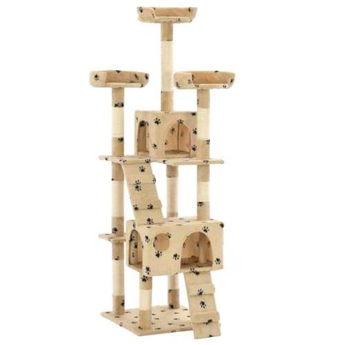 Wenjingqi-170615 Kratzbaum für Katzen, Sisal, 170 cm, Beige, Pfoten von Genérico