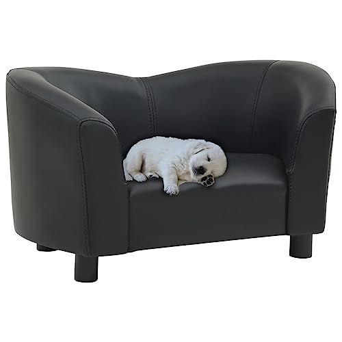 Wenjingqi-170946 Hundesofa aus Kunstleder, Schwarz, 67 x 41 x 39 cm von Genérico