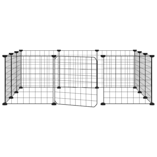 Wenjingqi-171623 Haustierkäfig mit 12 Paneelen, Tür oder Schwarz, 35 x 35 cm von Genérico