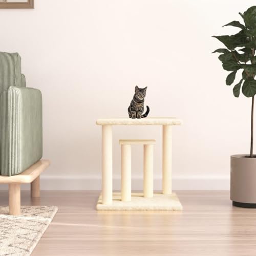 Wenjingqi-172043 Kratzpfosten für Katzen mit Plattformen, Creme, 50 cm von Genérico