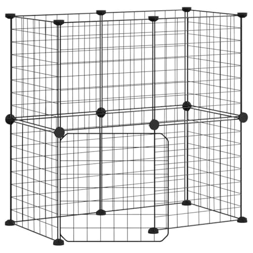 Wenjingqi-3114033 Haustierkäfig mit 12 Paneelen, Tür oder Schwarz, 35 x 35 cm von Genérico