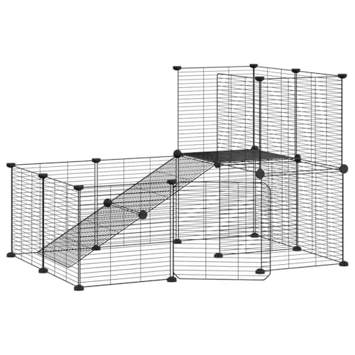 Wenjingqi-3114061 Haustierkäfig mit 20 Paneelen, Tür oder Schwarz, 35 x 35 cm von Genérico