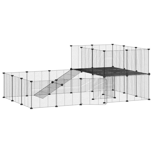 Wenjingqi-3114062 Haustierkäfig mit 36 Paneelen, Tür oder Schwarz, 35 x 35 cm von Genérico