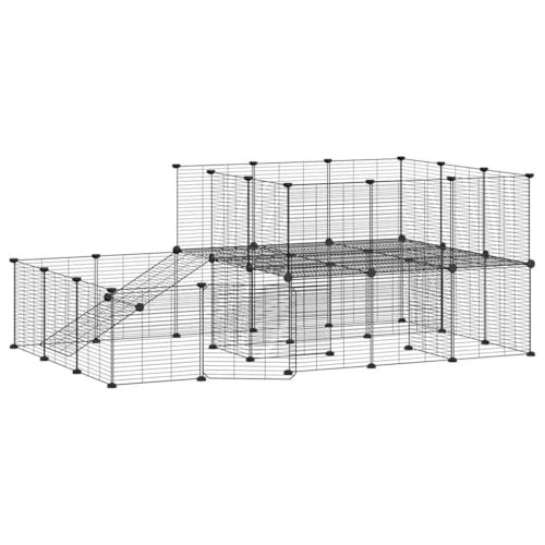 Wenjingqi-3114063 Haustierkäfig mit 44 Paneelen, Tür oder Schwarz, 35 x 35 cm von Genérico