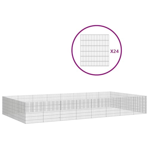 Wenjingqi-3321345 Gehege, 24 Paneele, verzinktes Eisen, 54 x 60 cm von Genérico