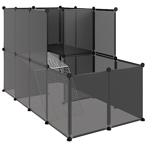 Wenjingqi-340573 Käfig für Kleintiere, schwarz, PP und 142 x 74 x 93 cm von Genérico