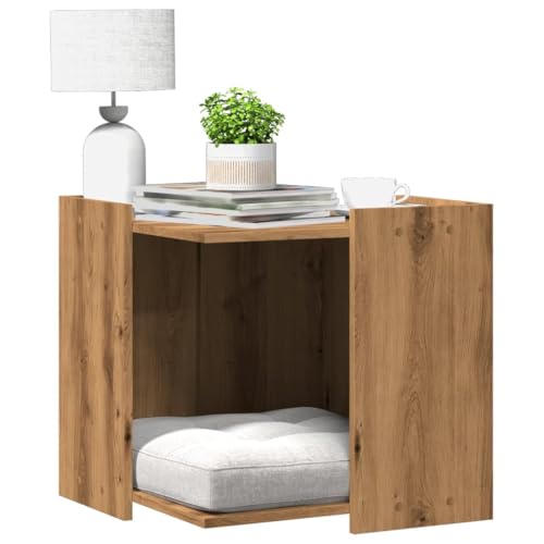 Wenjingqi-857759 Katzentoilette aus Eichenholz, 53 x 53 x 51 cm von Genérico