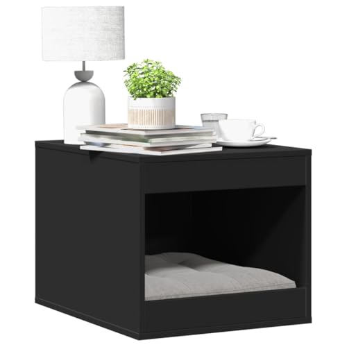 Wenjingqi-857761 Katzentoilette aus technischem Holz, Schwarz, 47 x 59 x 42 cm von Genérico