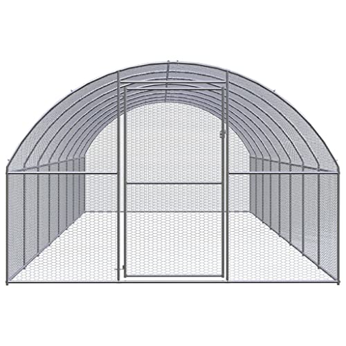 wenjingqi-3095466 Hühnerstall für den Außenbereich, verzinkt, 3 x 8 x 2 m von Genérico