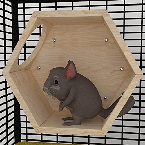 Generiq Chinchilla Hexagon House Shelter Hideout Hideaway Hutch Kleintier Übung Holz Spielhaus Spielzeug Holz Spielspielzeug von Generiq