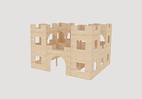 Mega Fort Schloss für Meerschweinchen Holzhaus Unterschlupf Versteck Kleintierübung Holz Spielhaus von Generiq