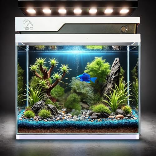 Aquarium aus Glas, ultra-klar, 54 Liter, rechteckig, PVC-Material, robust und langlebig, Diffusor für ätherische Öle – moderner Stil von Générique