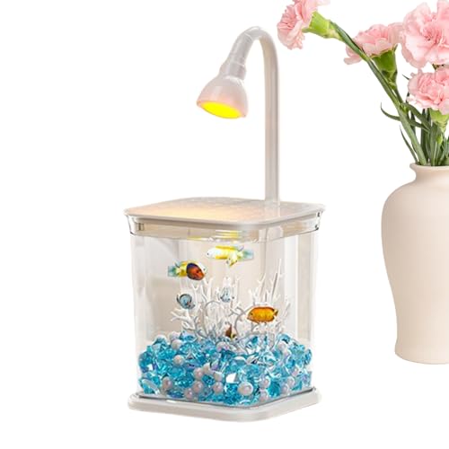 Betta Fischtank, kleines Aquarium mit Ambient-Licht, leises Desktop-Wasser, Landschaftsschüssel für Zuhause, Arbeitsplatz, Outdoor, Tisch, Crab, Spider, Minimalist Pet Display Use Betta Fischtank, kleines Aquarium mit Ambient-Licht, leises Desktop-Wasser, Landschaftsschüssel für Zuhause, Arbeitsplatz, Outdoor, Tisch, Crab, Spider, Minimalist Pet Display Use von Générique