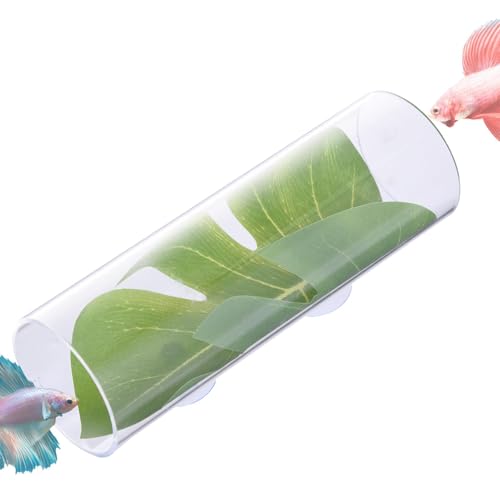 Betta Fischtunnel Betta Tunnel mit Saugnäpfen | Garnelentunnel Transparent Versteck für Fische und Garnelen, Betta Aquariendekoration für eine bessere Beobachtung von Bett Fischen von Générique