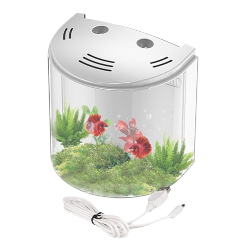 Betta Fish Tank, Miniatur-Tank, Betta Aquarium Tank, bietet bequemen Wohnraum, Sturdy Design, (7,87 x 5,51 x 8,27 Zoll), perfekt für Snails, Crabs und Starfish von Générique