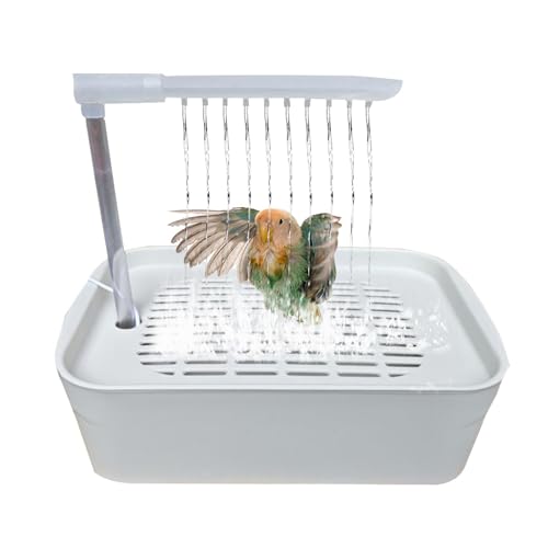 Bird Shower Tub, Cockatiel Bath Bowl, Automatic Bird Bathtub, Small Parrot Bath Fountain, 31,99 x 8,66 x 10,24 cm, perfekt für Käfig Mounting oder Standalone von Générique