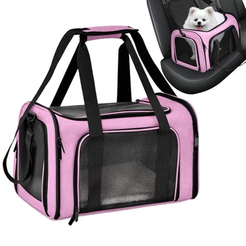 🚗Breathable Pet Carrier, Pet Carriers for Cats, Multifunctional Puppy Carrier Bag, Breathable Small Pet Carrier, 40 x 25 x 25 cm Portable Small Pet Carrier with Foldable Design for Travel Trips von Générique