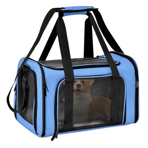 🚗Breathable Pet Carrier, Pet Carriers for Cats, Multifunctional Puppy Carrier Bag, Breathable Small Pet Carrier, 40 x 25 x 25 cm Portable Small Pet Carrier with Foldable Design for Travel Trips von Générique