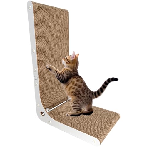 Cardboard Cat Scratcher, L Shaped Vertical Scratcher Board, 15,35 x 10,24 x 23,62 Zoll, Wandhalterung, Entspannung, Kratzer für Katzen und kleine Haustiere, Kratzzubehör von Générique