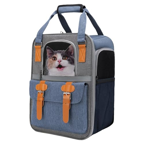 - Cat Backpack für Radfahren, Cat Carrier Bag für Hiking, Breathable Cat Carrier Backpack, bequemer Katzenreiserrucksack, Pet Carrier Rucksack mit Belüftung, Faltbare Katzenbox für Outdoor von Générique