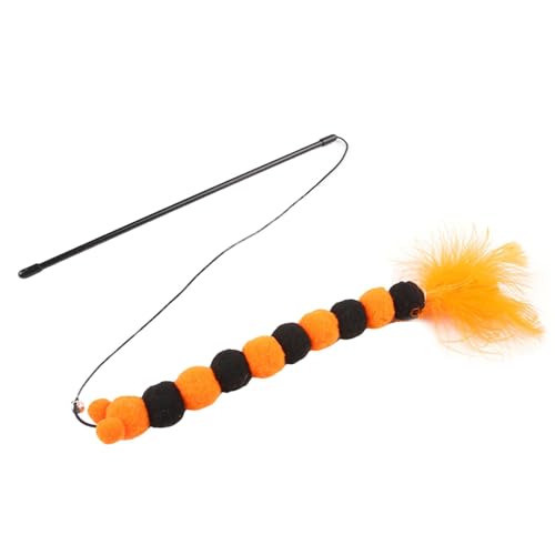 Cat Feathers Wand Toys - Interactive Cat Toys | Interaktive Katzenstäbchen, tragbares Haustierspielzeug für Unterhaltung, multifunktionales Spielzeug mit Glocke von Générique