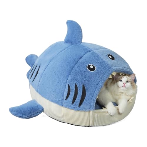 Cat Nest, Shark Shaped Cat Bed, Shark Cat Kennel, Warm Kitten Bed, Soft Cat Nest, Thickened Pet Bed, Comfortable Dog Shark-Shaped Thickened Kitten Bed Kennel, Warm Soft Comfortable Cat Dog Nest Bed von Générique