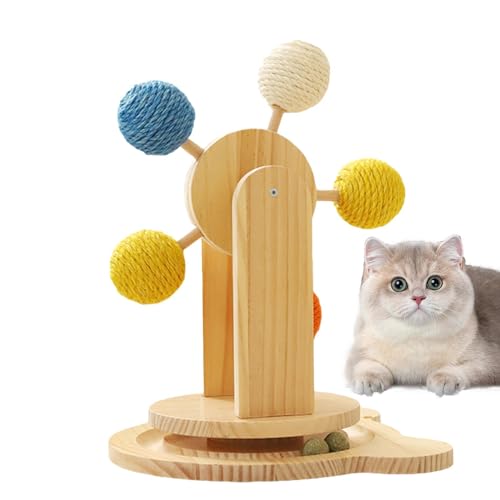 Cat Scratch Turntable, Cat Scratch Wheel Ball, Kratzkarte aus Holz, drehbar, interaktiv, Übung für Haustiere, Spielzeug Catnip mit 5 Sisalkugeln zum Schärfen für aktives Spiel Cat Scratch Turntable, Cat Scratch Wheel Ball, Kratzkarte aus Holz, drehbar, interaktiv, Übung für Haustiere, Spielzeug Catnip mit 5 Sisalkugeln zum Schärfen für aktives Spiel von Générique
