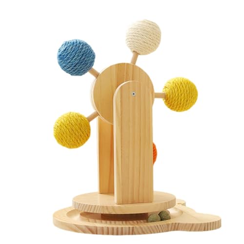 Cat Scratcher Spielzeug mit Ball, Katze kratzt das Ballspielzeug, interaktive rotierende Holzkratzkarte – Übung für Haustiere Catnip Toy Play Claw mit 5 Sisalkugeln Cat Scratcher Spielzeug mit Ball, Katze kratzt das Ballspielzeug, interaktive rotierende Holzkratzkarte – Übung für Haustiere Catnip Toy Play Claw mit 5 Sisalkugeln von Générique