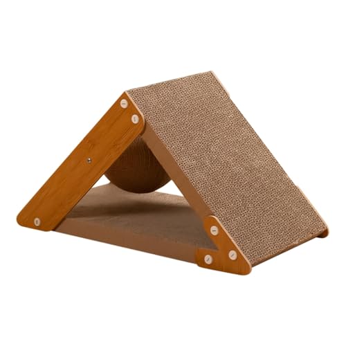 Cat Scratching Board, Triangle Cat Scratcher, Vertikal Cat Scratcher, Interactive Cat Ramp, Corrugate Cat Scratcher for interactive play and exercise with a Sisal Ball von Générique