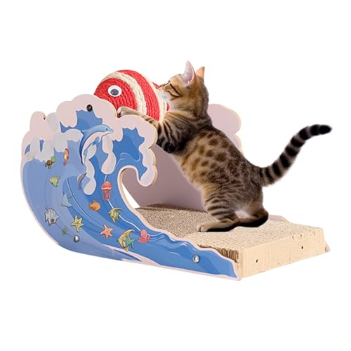 Cat Scratching Board with Ball, Multipurpose Dolphin Scratching Board, 30 x 19 x 19 cm Adorable Cat Claw Grinding Tool, Kitten Scratch Pad for Playing, Relaxing von Générique