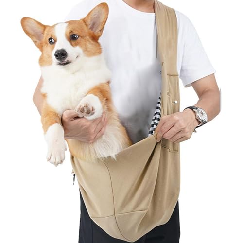 🚗 Cat Sling Carrier, wendbare Katzentransporttasche, Purse, Puppy Chest Purse, Reversible Pet Sling Bag Bequeme Puppy Chest Carrier für kleine Hunde 35 x 30 x 4 cm / 13,78 x 11,81 x 1,57 Zoll von Générique