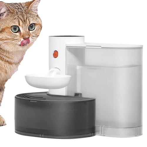 Cat Water Dispenser, Auto Pouring Design Water Feeder, 3L Capacity Cat Water Bowls, Large Drinking Area for Indoor Animals, Automatic, Easy Refill, 1 Stück, Weiß, Nachfüller von Générique