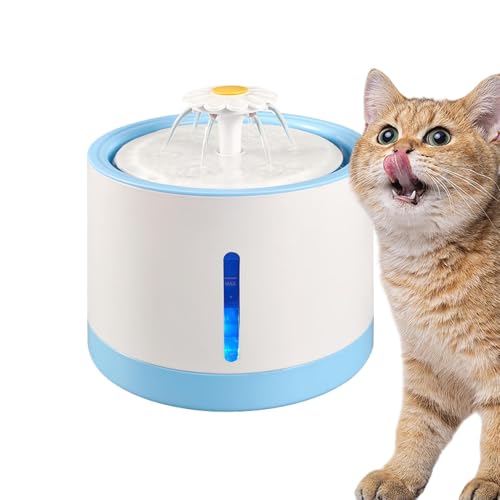 Cat Water Fountain, Puppy Water Dispenser, 2 l Pet Water Bowl, wiederaufladbar, LED-Haustier-Wasserspender, Auto-Wasserdispenser, Hundetrinkschale für Katzen, Hunde, mehrere Haustiere von Générique