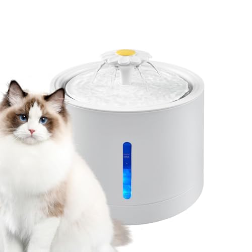 Cat Water Fountain, Puppy Water Dispenser, LED Water Window, Wiederaufladbare Dog Water Bowl, Auto Watering Dish, Wiederaufladbare Wasserdish, Pet Water Fountain, Trinkwasser Bowls für Haustiere von Générique