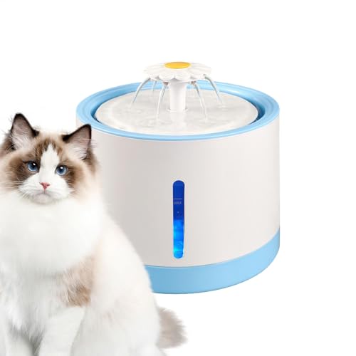 Cat Water Fountain, Puppy Water Dispenser, LED Water Window, Wiederaufladbare Dog Water Bowl, Auto Watering Dish, Wiederaufladbare Wasserdish, Pet Water Fountain, Trinkwasser Bowls für Haustiere von Générique