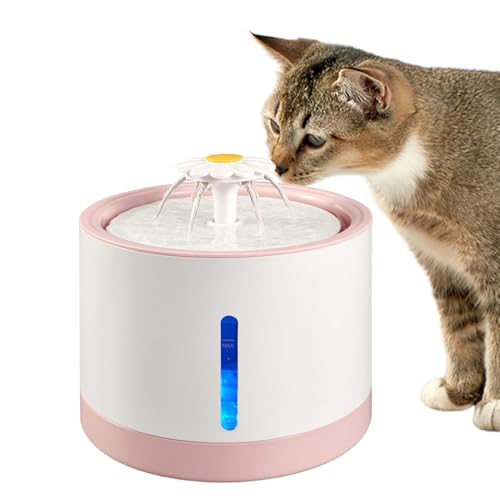 Cat Water Fountain, Puppy Water Dispenser, LED Water Window, Wiederaufladbare Dog Water Bowl, Auto Watering Dish, Wiederaufladbare Wasserdish, Pet Water Fountain, Trinkwasser Bowls für Haustiere von Générique