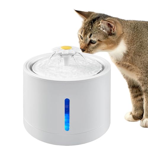 Cat Water Fountain, Puppy Water Dispenser, Wiederaufladbare Wasserschale, Auto Water Dish, LED Water Window, 2 l Pet Fountain, Katzen Dogs Bowl, Wasserspender Supplies, Drinking Fountain Cats, Dogs von Générique