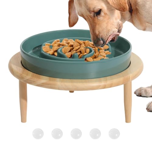 Ceramic Dog Feeder | Dog Slow Feeder Bowl | Erhöhte Futterschüssel für Hunde, erhöhte Keramikschale für Haustiere und Hunde, Schüssel aus Holz, sicher für Slow Feeder Bowl, Slow Feeding Bowl für von Générique